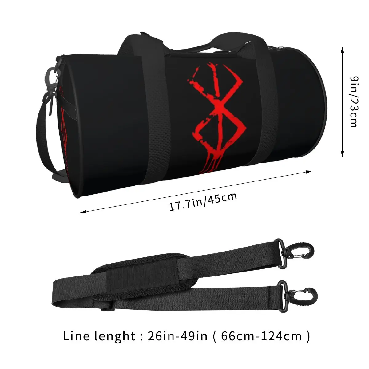 D-Demons Marks Japaese Sports Bags Cool Fashion Funny Travel Gym Bag Gym Accessories Fun Handbags Men Design Oxford Fitness Bag 2