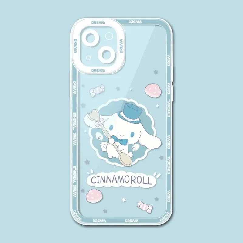 thumbnail image 1 of Sanrio Kulomi Cinnamorol funda de teléfono para iPhone 15 14 Pro Max 13 12 Mini 11 Pro XR XS X 8 7 6 6S Plus SE 2020 funda de silicona suave, 1 of 5
