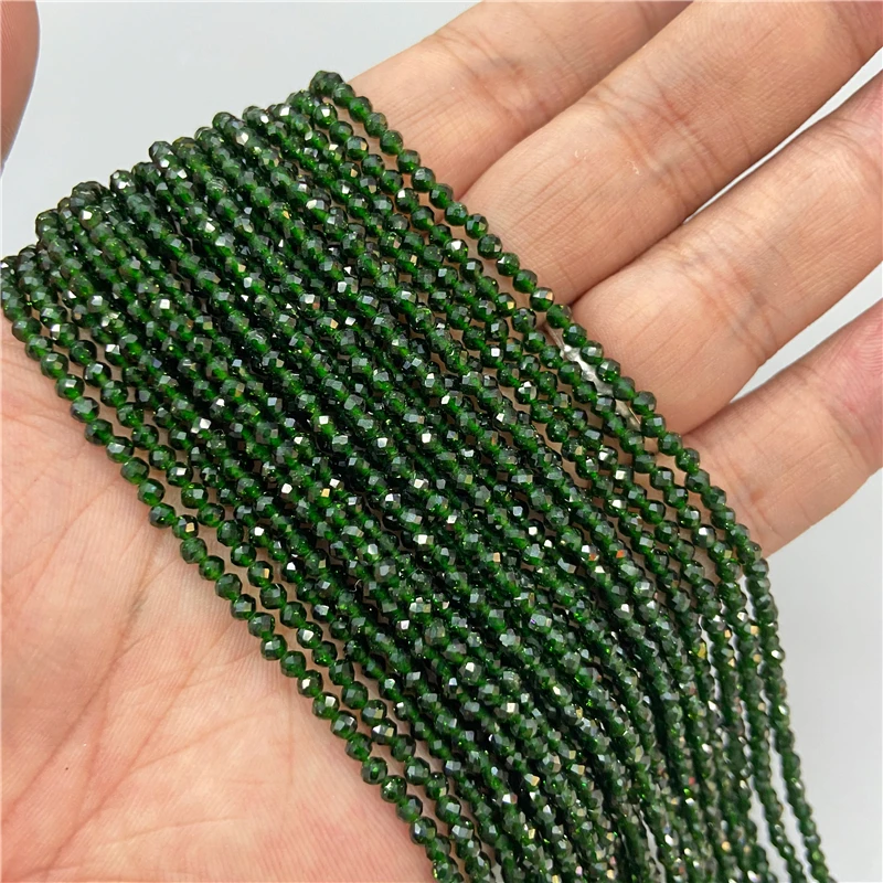 Small Green Natural Stone Faceted Beads