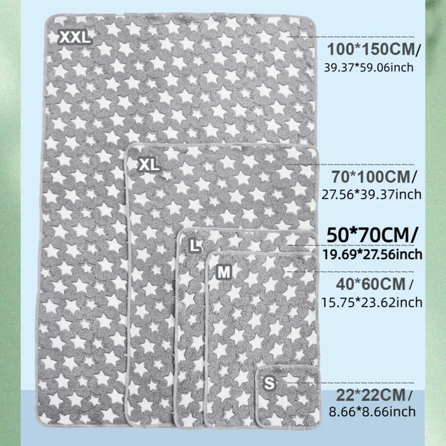 2PCS Soft Fluffy High Quality Pet Blanket Cute Cartoon Pattern Paw Print Dog Pet Mat Warm and Comfortable Blanket for Cat Dogs 6