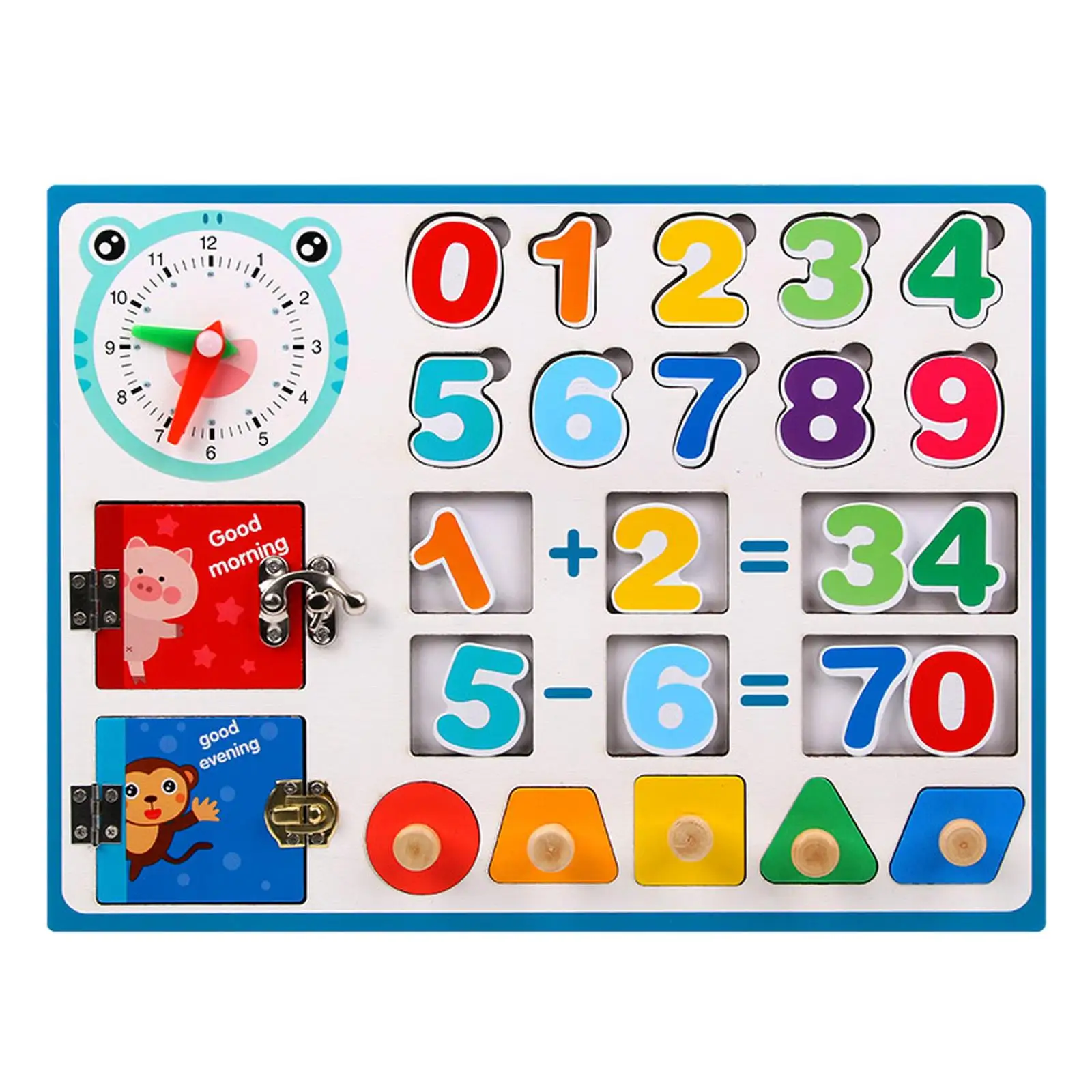 Kids Buckle, Clock, Math Skills, Early Educational for Age 4 5 6 7 Years Old Preschool Children Gift