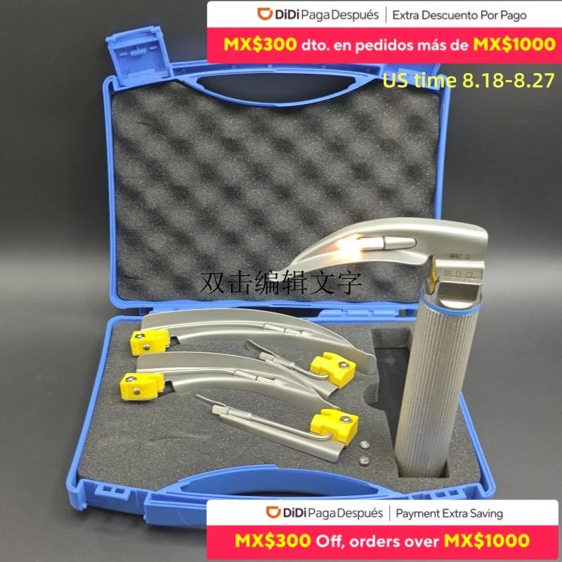 Premium LED Laryngoscope Set with Flexible Handle and Assorted Blades