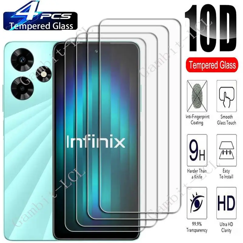 

4 шт. для Infinix Hot 30 Free Fire 6,78 "защитное закаленное стекло для экрана на InfinixHot30 Hot30 X6831 защитная пленка