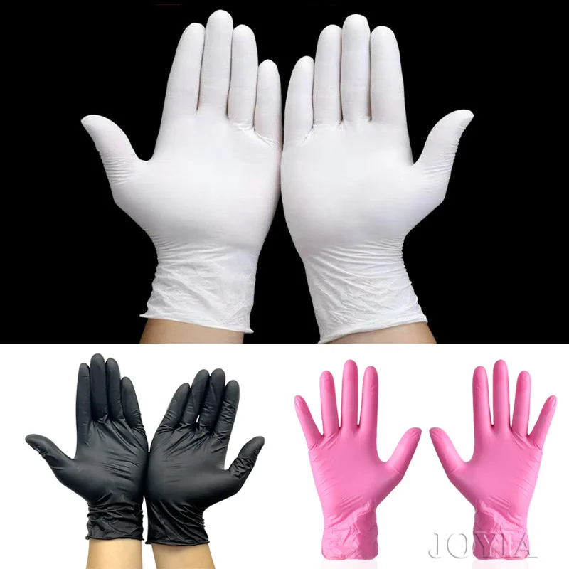 Disposable Nitrile Gloves White Latex Free Powder-Free Glove Small Medium Large S M L Black Woman Man Work Hand Protection Pink disposable gloves nitrile gloves