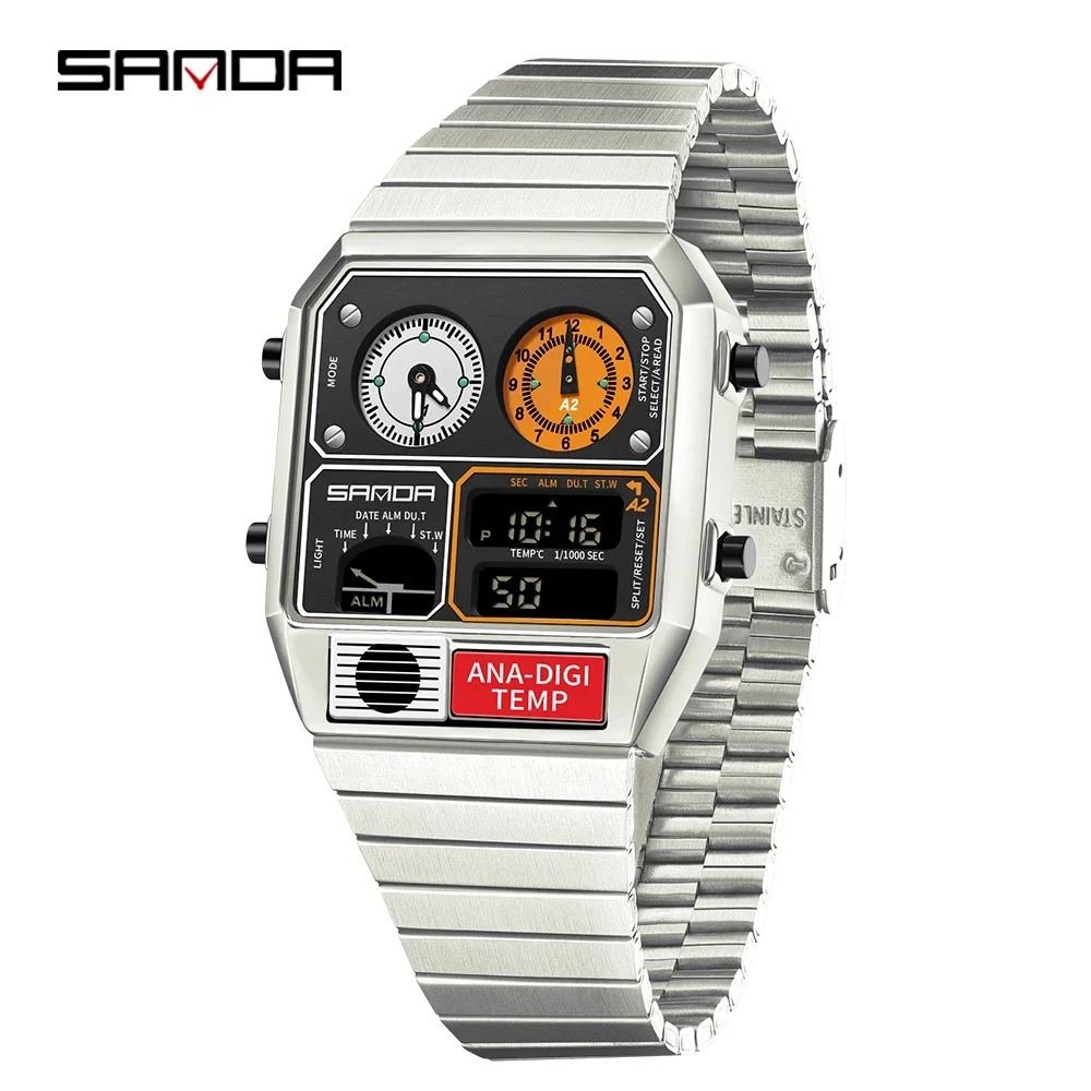 SANDA Top Fashion Men's Leisure Electronic Watch