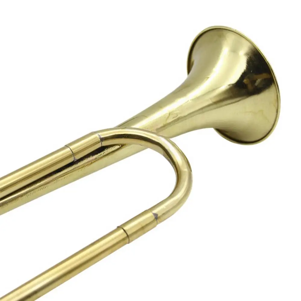 Description Picture 6 of itemCavalry Trumpet Gold Plated Brass Cavalry Bugle Horn B Flat Bugle Brass Bugle Horn Retro Standard Trumpet Musical Instrument