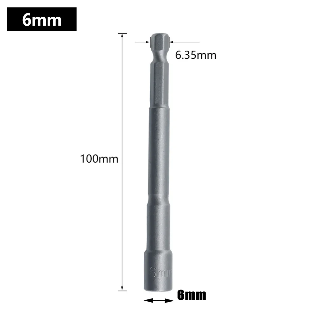 Adapter Socket Wrench Magnetic Nut 1pc 6mm-19mm Chrome Vanadium Steel Driver Drill Bit Extension Sleeve Auto Parts