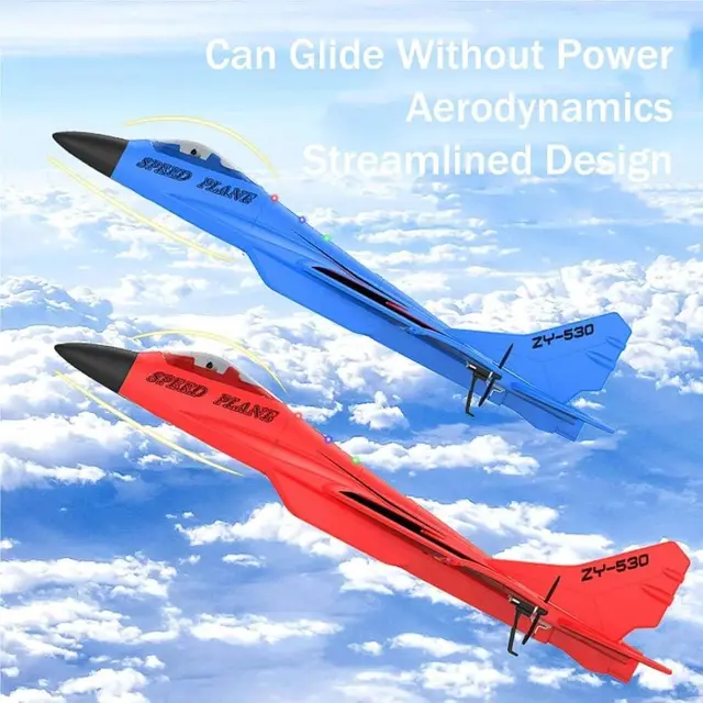 ZY-530 2.4ghz Rc Remote Control Fighter Plane Electric Foam Remote Control Fighter Jet With Colorful Lights USB Charging 5