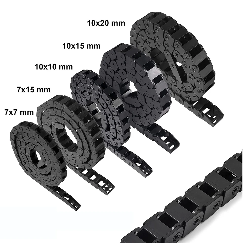 Catena Portafili Trascina Per Stampante 3D CNC - R18 10x15mm (0.39x0.59 Pollici) - Cavo Chiuso Uxcell Nero