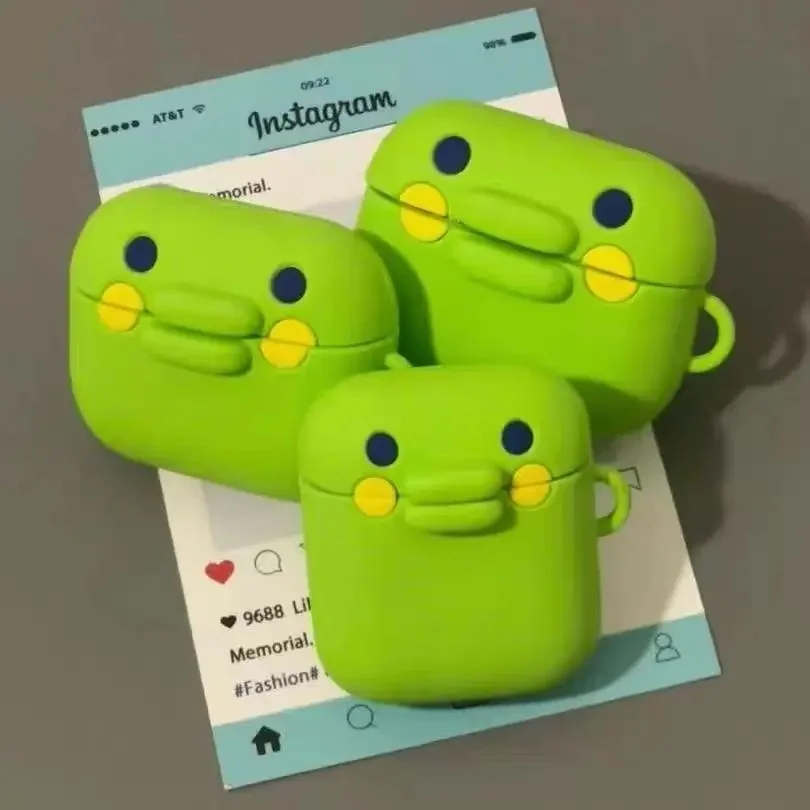 3D Cute Funny Tamagotchi Big Mouth Earphone Case Protective Sleeve Cover
