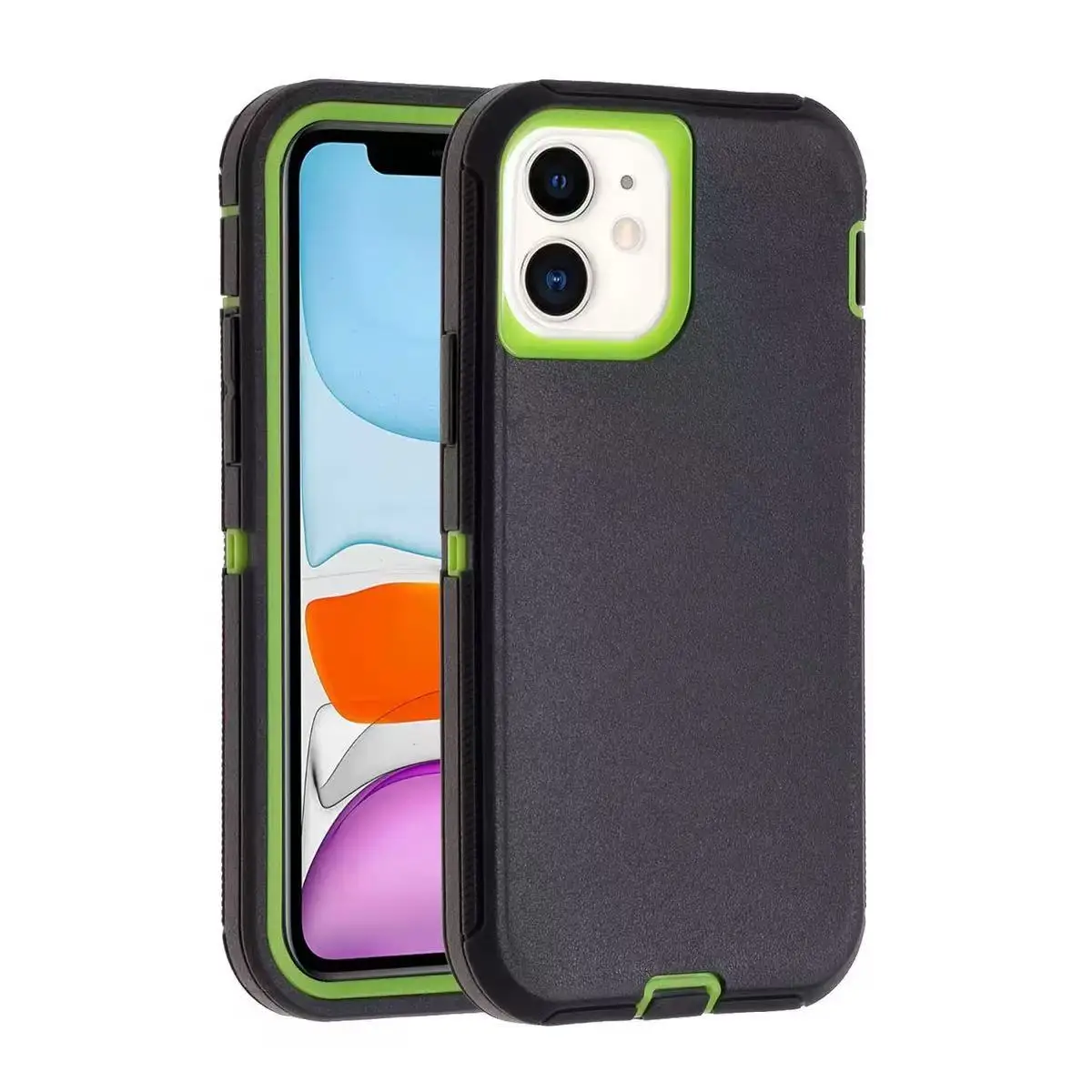 Armor Box Shockproof Defender Phone Case with Clip and Hard Back Cover