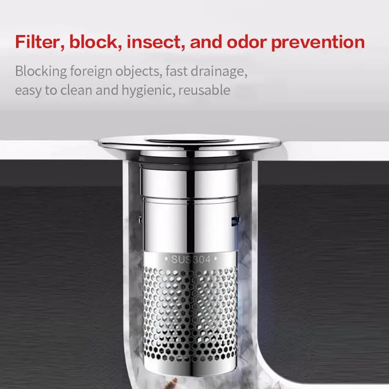 Multifunctional Floor Drain Filter Cover Rebound Core Sink Drainage Bobby Pin Collector Floor drain filter floor drain strainer floor drain basin drain cover floor drainer inner core Shower Basin