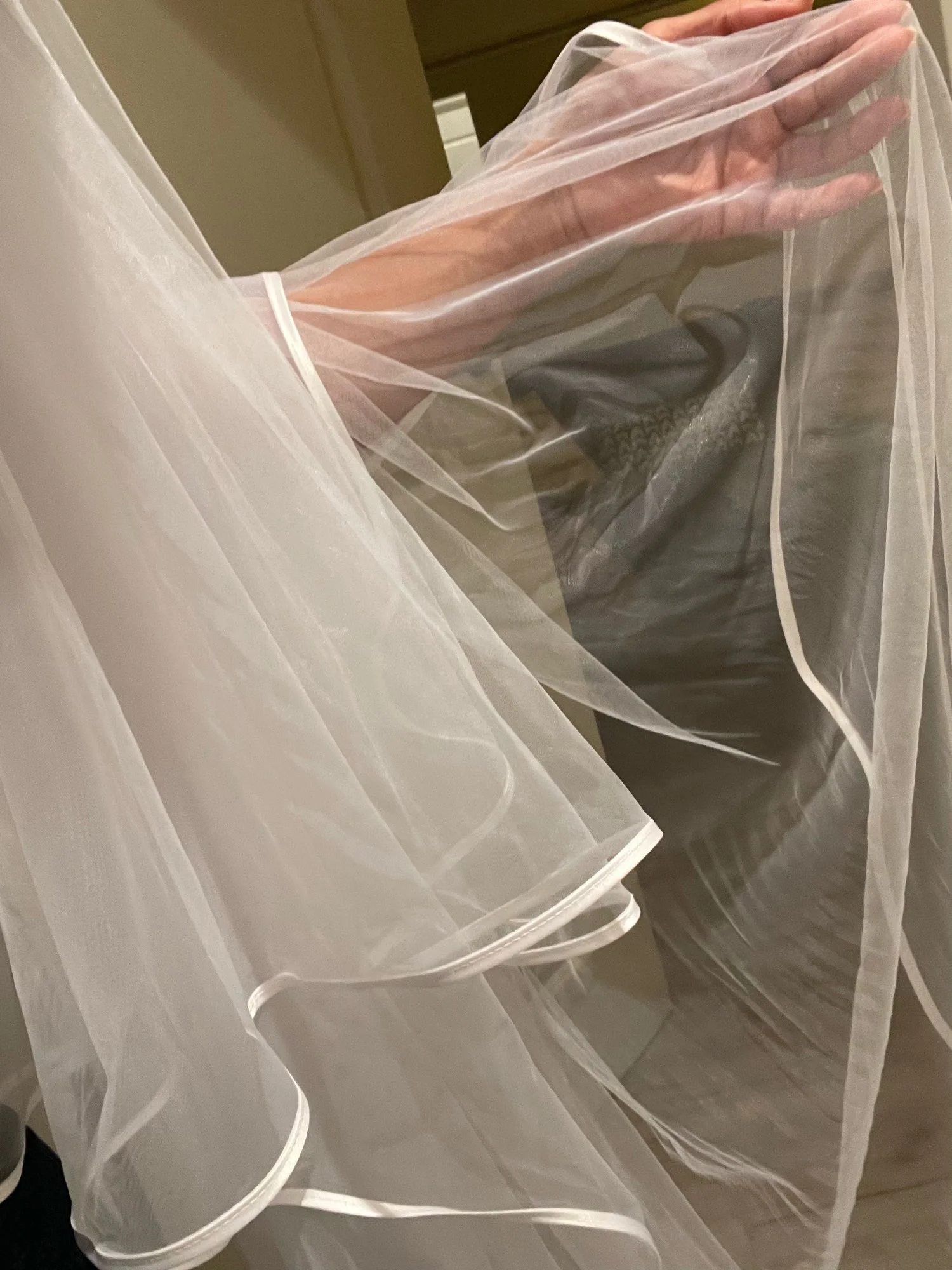 2 Layers 3 Meters Bridal Veil Long Satin Edge Tulle Wedding Accessories