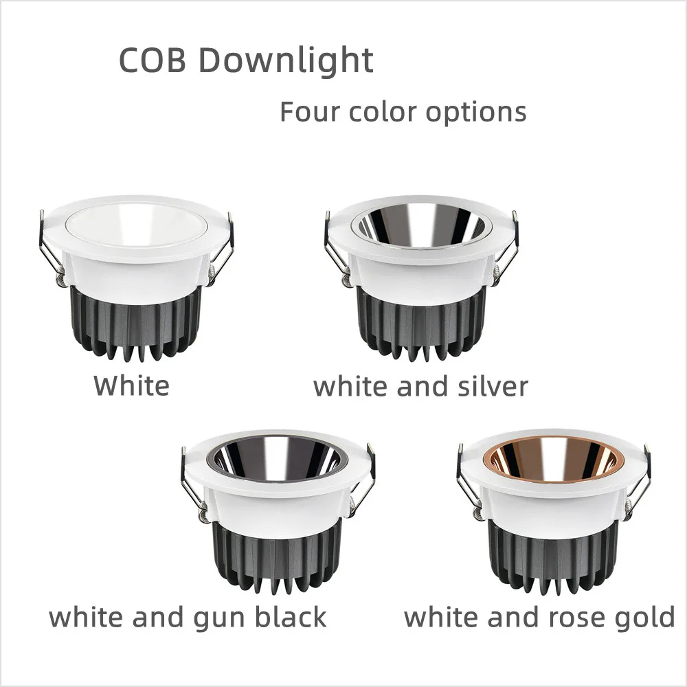 디밍 가능한 LED 스포트라이트 7W 9W 12W 15W 18W 20W 24W 거실 복도 벽면 조명 좁은 코너 COB 천장 다운라이트