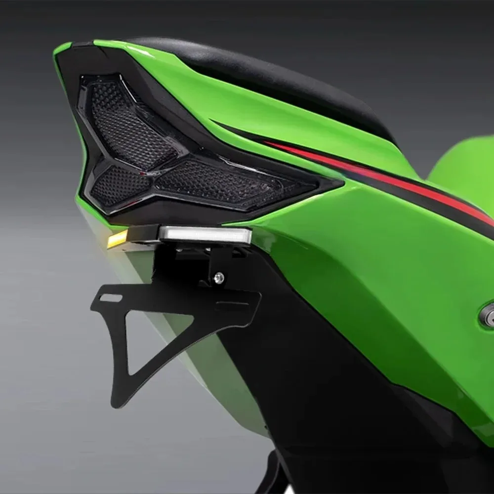 오토바이 통합 LED 방향 지시등 번호판 홀더 쇼트 테일 타이디 브래킷 가와사키 닌자 ZX-4R ZX4R RR ZX25R용