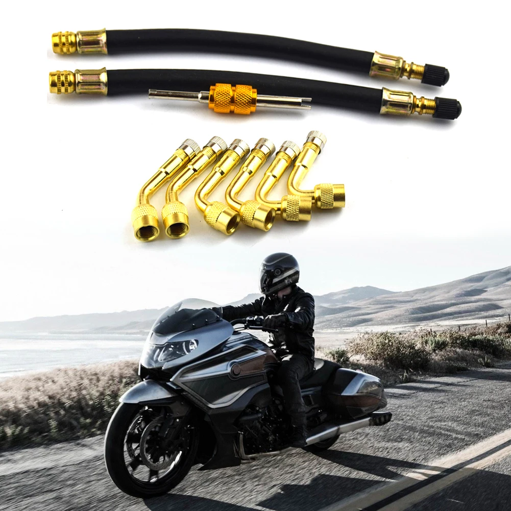 Motorcycle 45 90 135 Degree Angle Bent Valve Adaptor Set Tyre Tube