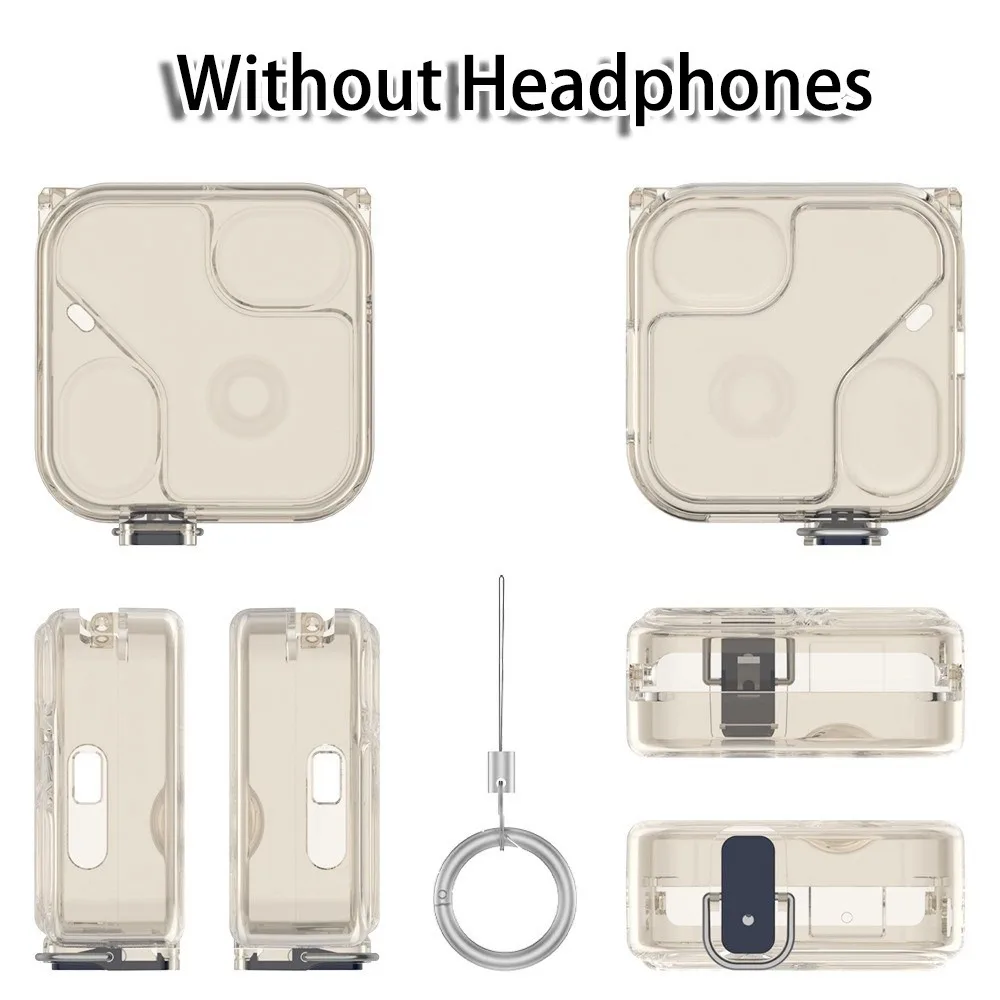 Transparent Shockproof Earphone Protective Case with Switch Locking Design