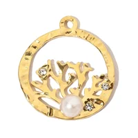 Boucles d'oreilles en pierre naturelle française, 3 pièces/lot, cœur, fleur, acier inoxydable, breloques pour femmes, perle, corail, pendentif, trèfle, bijoux 6