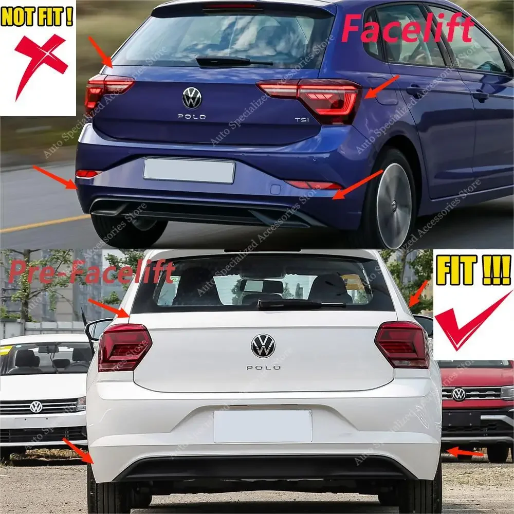 フォルクスワーゲン2019 2020 2021 VWポロ車リアトランクルーフ翼LIPスプリッタトリムABSグロスブラック VW Polo 6 MK6 2018 2019 2020 2021 GTIスタイル カーリアトランク