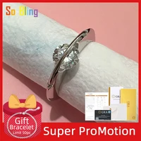 So-Bling 1ct Moissanite Ring 925 Sterling Silver Rotating Universe Star Rings for Women Elegant Fine Luxury Quality Party Gift