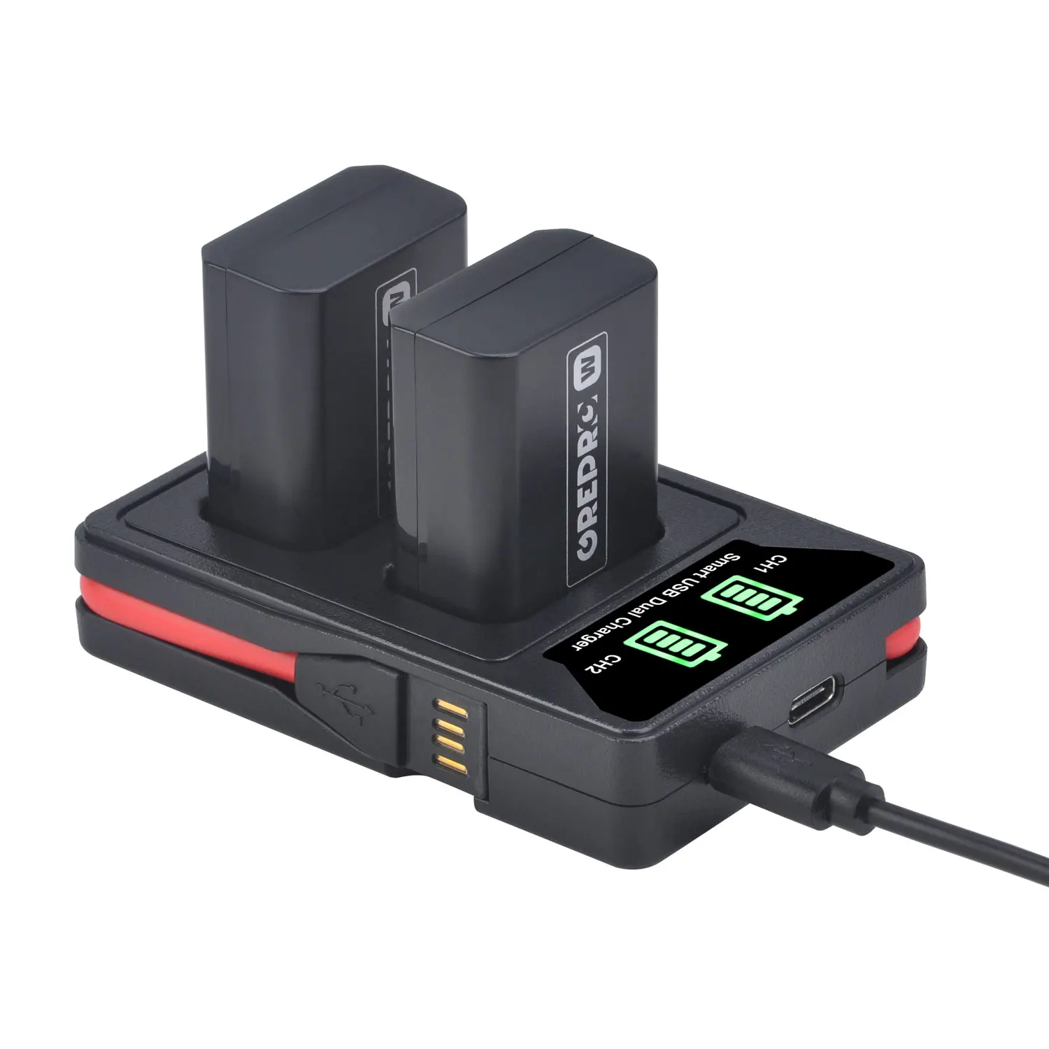 3Pcs NP FW50 NP FW50 Battery + LED USB and type C charger for Sony