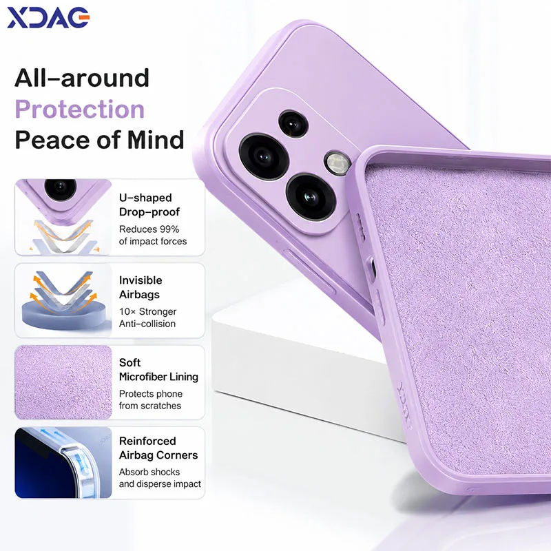 Square Liquid Silicone Shockproof Back Cover - Soft, Anti-Drop Protection