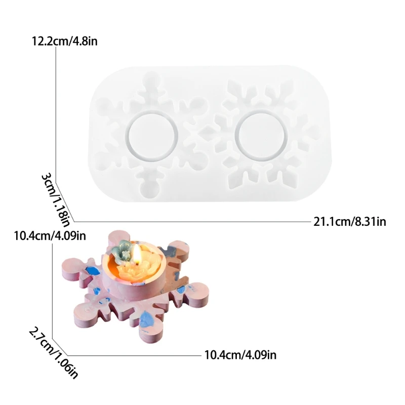 

Простая в использовании форма для подставки для свечей, подсвечник в форме снежинки, форма для изготовления смолы