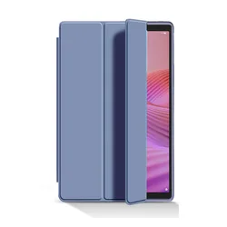 Premium TPU Leather Triple Fold Magnetic Case with Auto Wake Function - Tab One 8.7 2025 (Purple)
