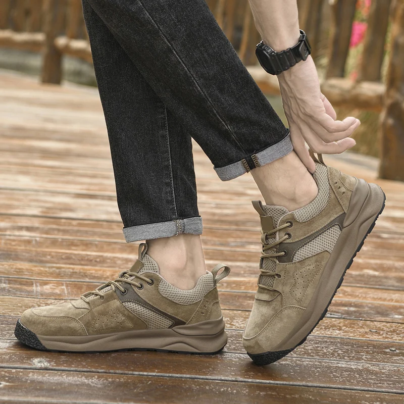 Herren Freizeitschuhe Aus Leder, Leicht Und Atmungsaktiv_voghion.com