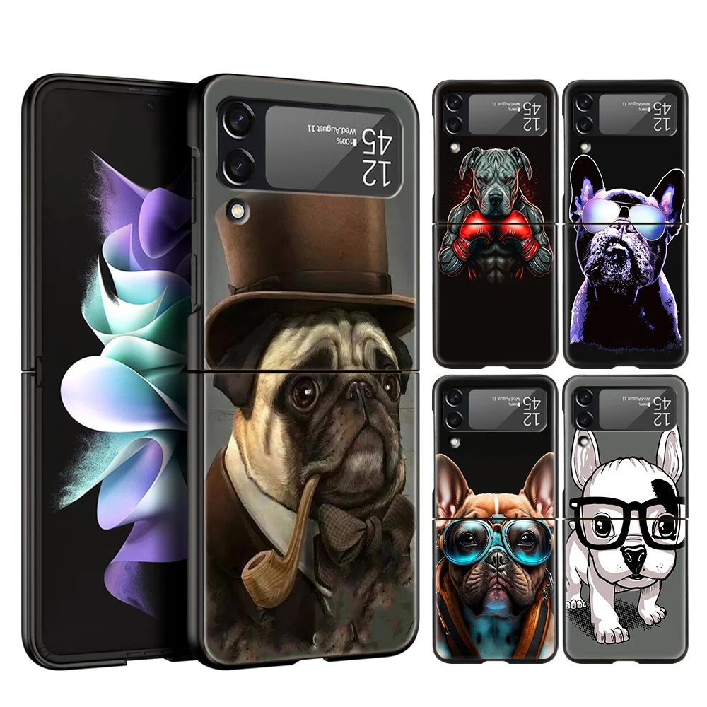 Adorable Cartoon Dog Pug Hard Shell Phone Case - Black Cover