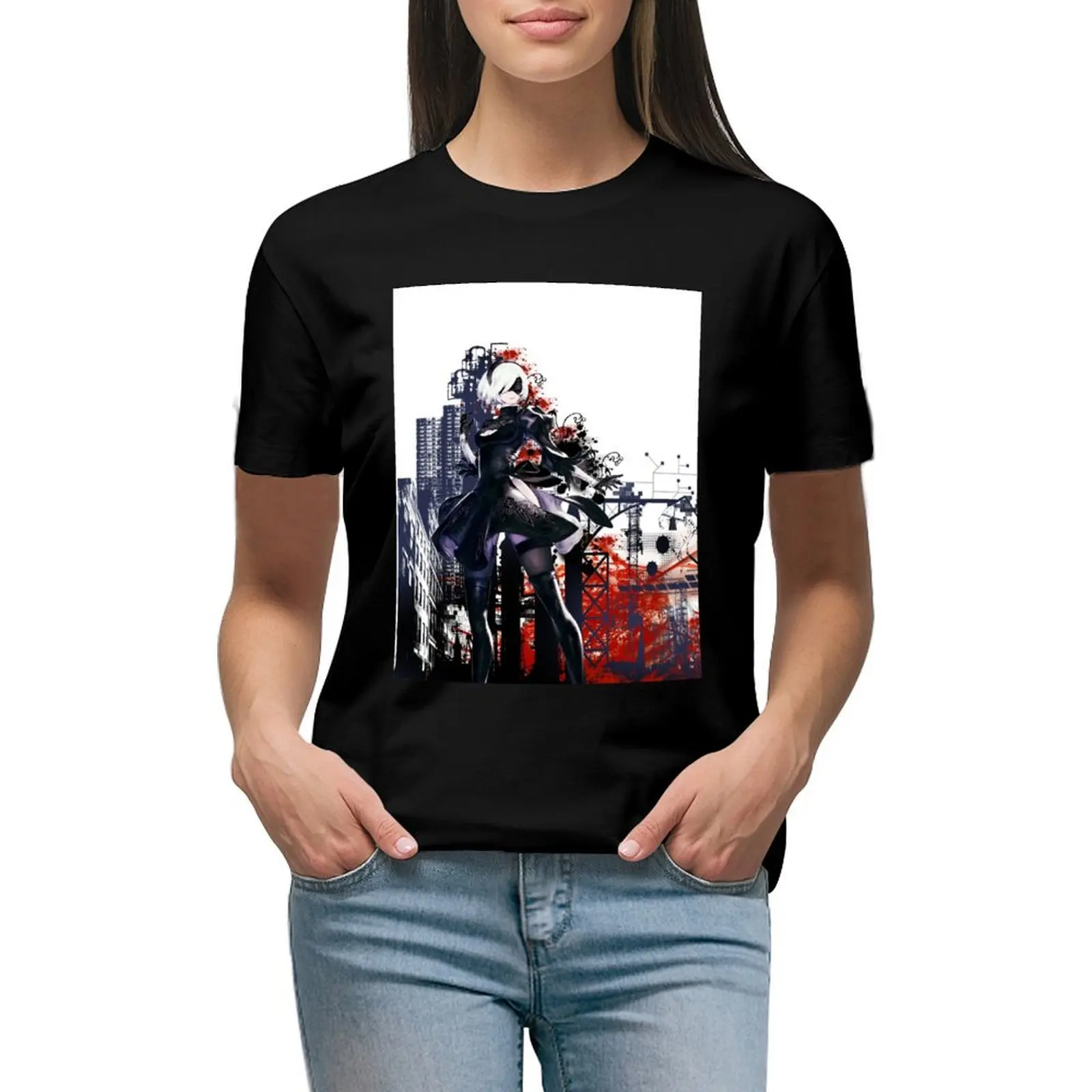 

Nier Automata Graphic T-shirt tops Aesthetic clothing graphics tshirts woman