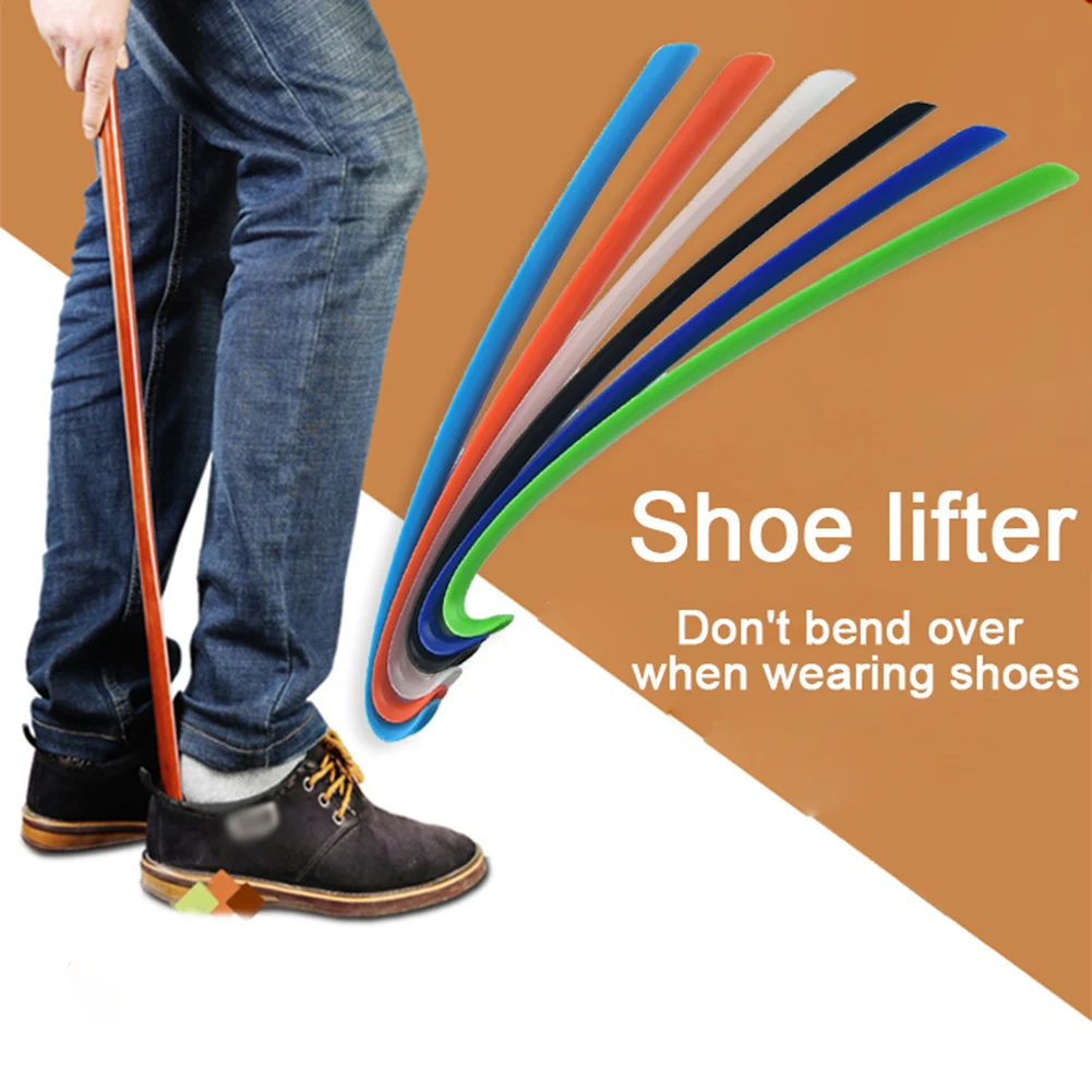 Long Handle Shoes Lifter Extra Long Shoehorn Lazy Shoe Helper Pull Shoehorn Slip Handle Long Shoehorn Flexible Sturdy Slip