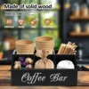 Wooden Coffee Rack Coffee Bar Organizer 5 Compartments Coffee Bar Accessories Vintage Coffee Storage Station Coffee Pods Holder 2