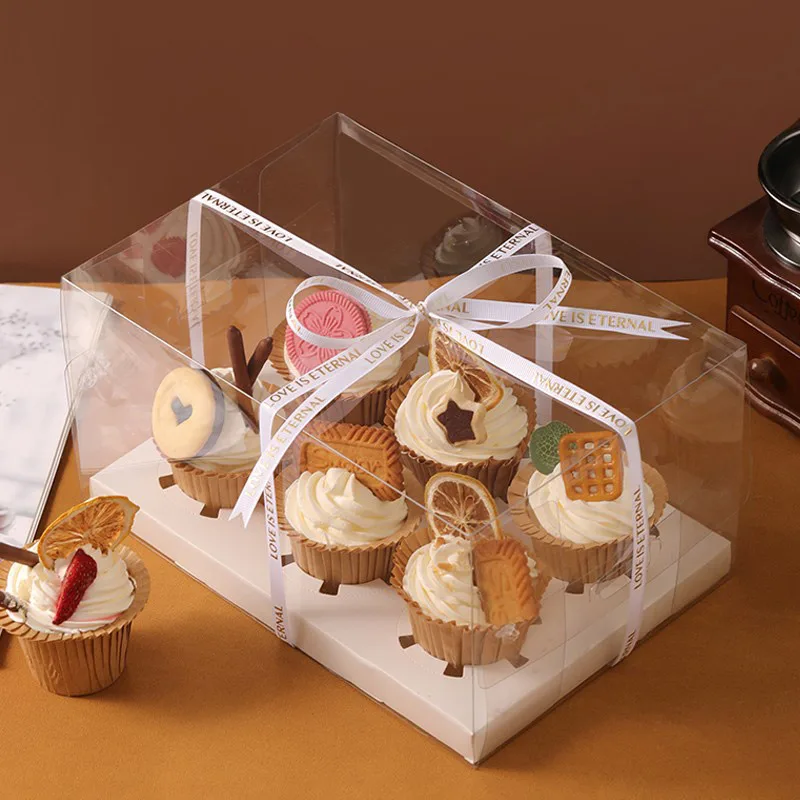 Transparent Cake Packing Boxes with Handle, High-Capacity Clear Cupcake Pastry Gift Wra... - SKU TCPB0827 - UGI Packaging