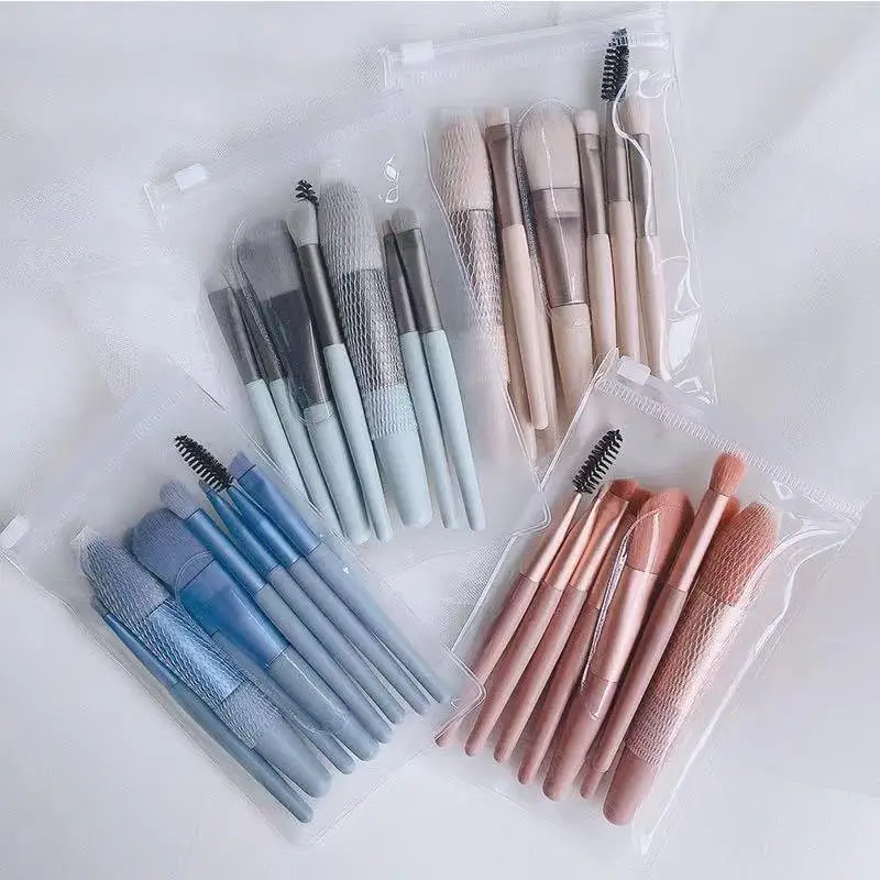 8pcs 페이스 메이크업 브러쉬 세트 아이섀도 하이라이터 파운데이션 부드러운 합성 뷰티 도구 여성용 선물