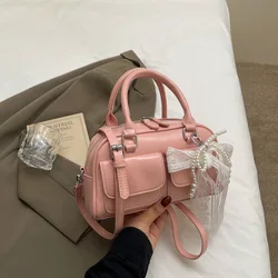 Women's Fashion Crossbody Bag - Sweet Lace Ballet Style Design (Pink)