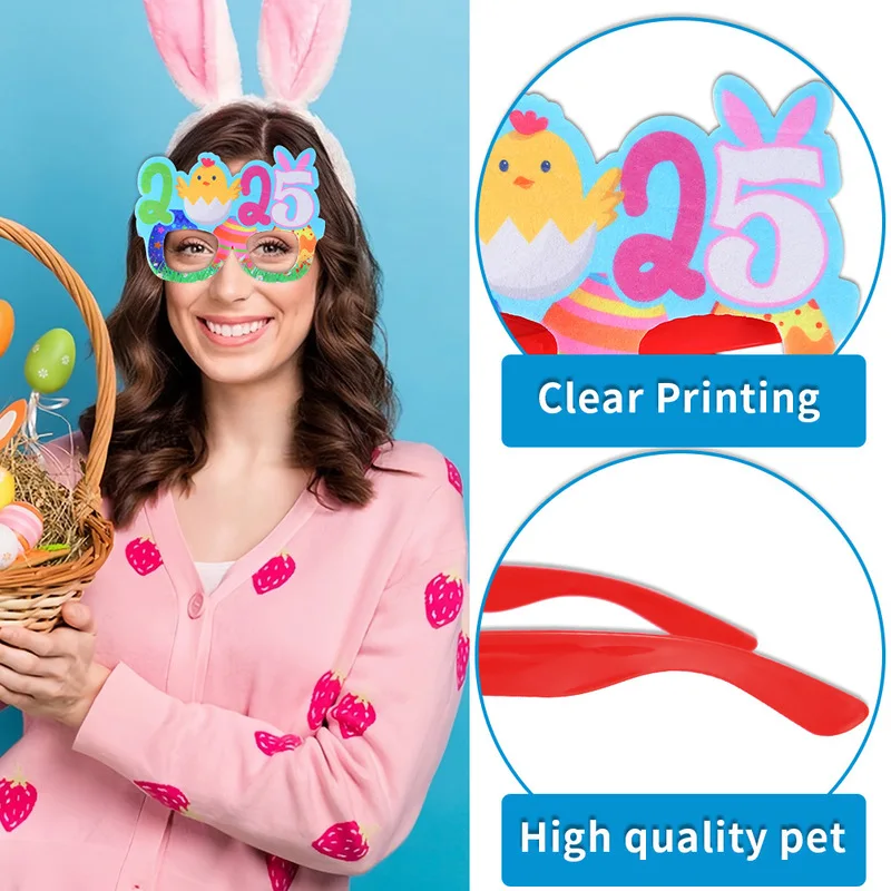 Easter Eggs Rabbits Glasses Holiday Party Decorations Chicken Glasses Frames Children'S Cartoon Photography Props Accessor