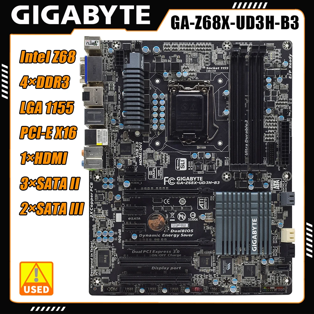 GigabyteGAZ68XUD3HB3MotherboardIntelZ68ChipsetLGA1155Socket
