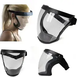 Clear Face Shield - Transparent Facial Protector for Outdoor, Home, and Kitchen Use (Black)