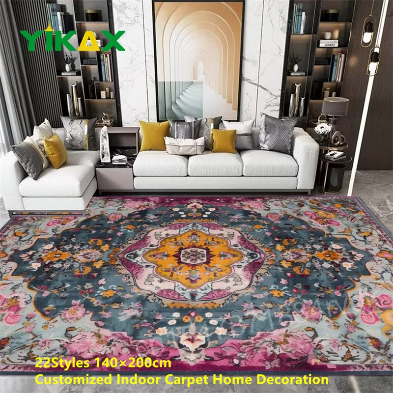 

Ins Ethnic Retro Persia Carpets For Living Room Luxury Thickening Bedroom Large Area Rugs Cloakroom Washable Non-slip Floor Mats