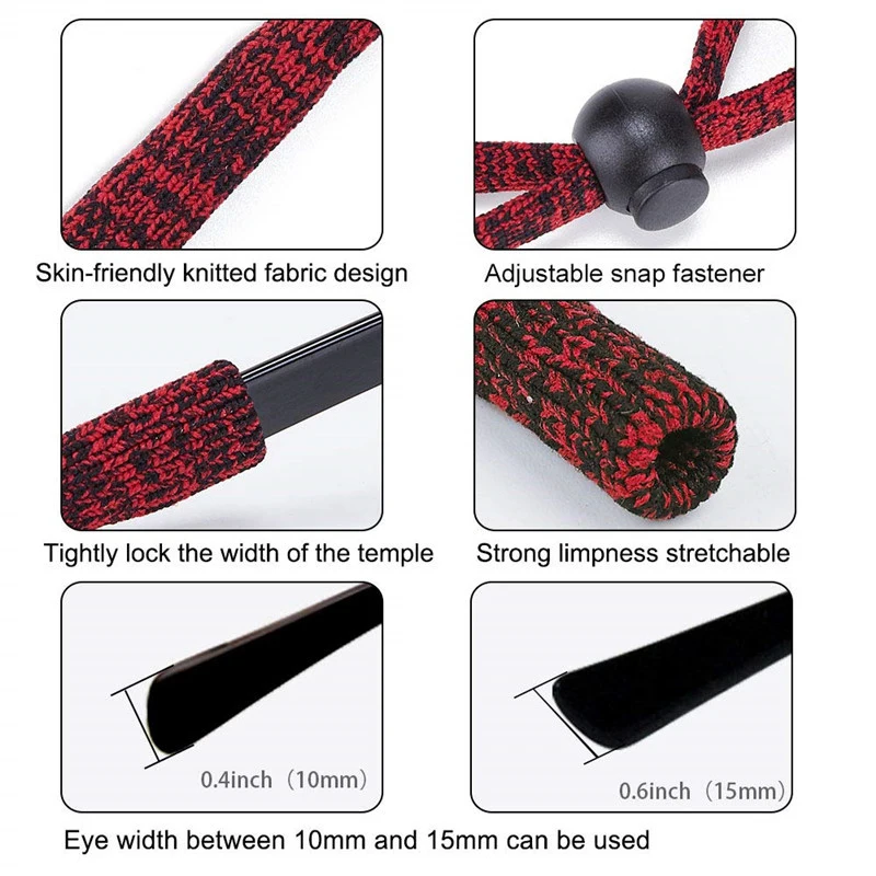 Glasses Rope Braided Nylon Elastic Sports Glasses Chain Anti-slip Rope For Soft Adjustable Sunglasses