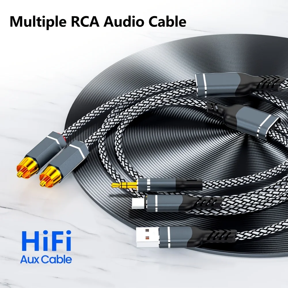 Versatile Audio Connector: 3.5mm to Dual RCA Adapter