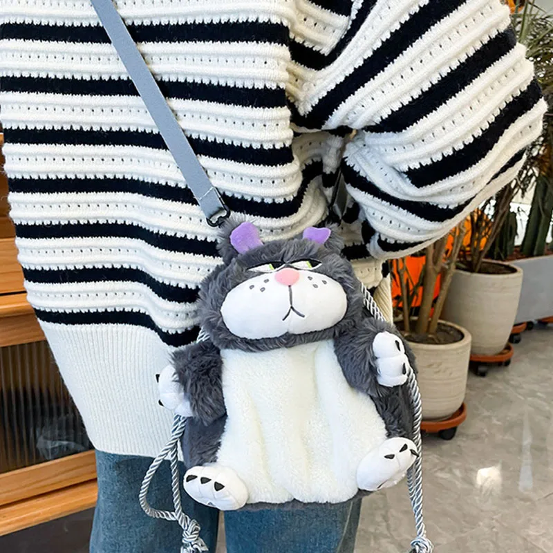 Japanese Cute Lucifer Bad Cat Cinderella Anime Cartoon Plush Backpack  Lucifer Portable Drawstring Pocket Girls Toys Storage Bags - AliExpress