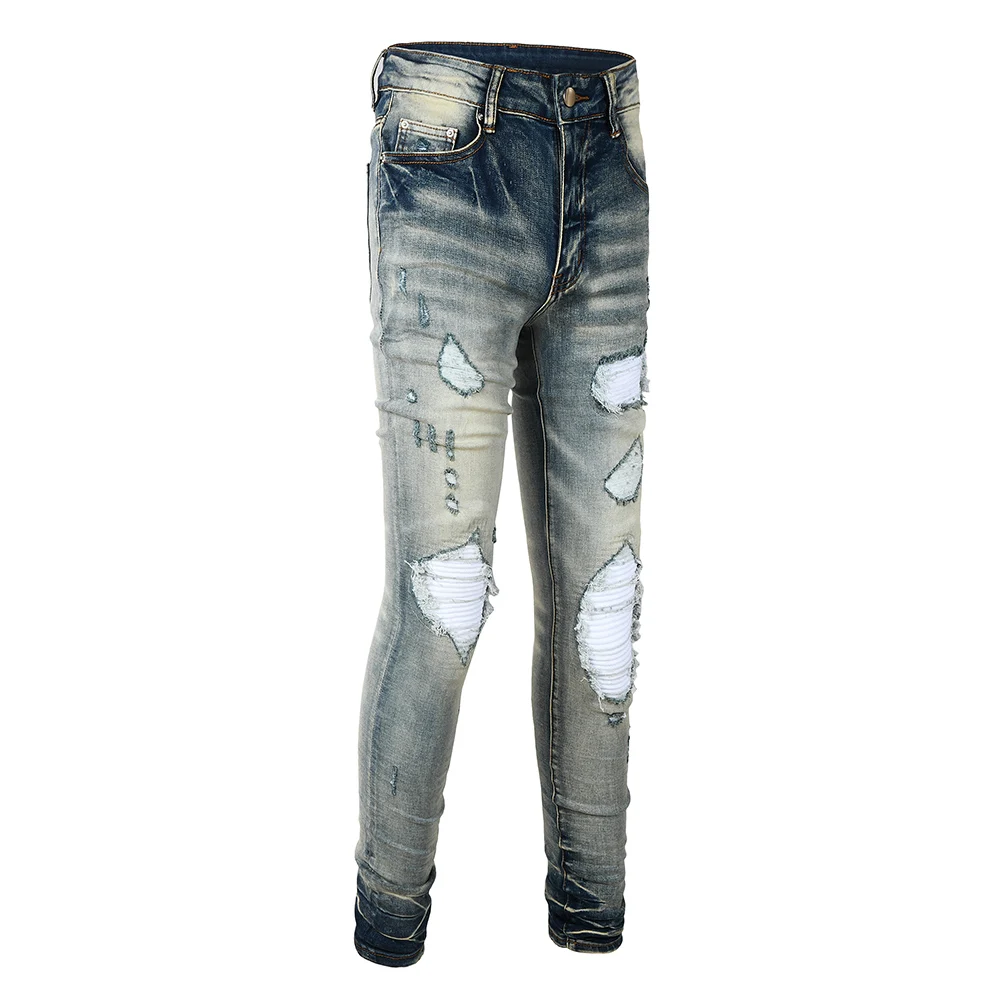 Dark Blue Biker Jeans Final View