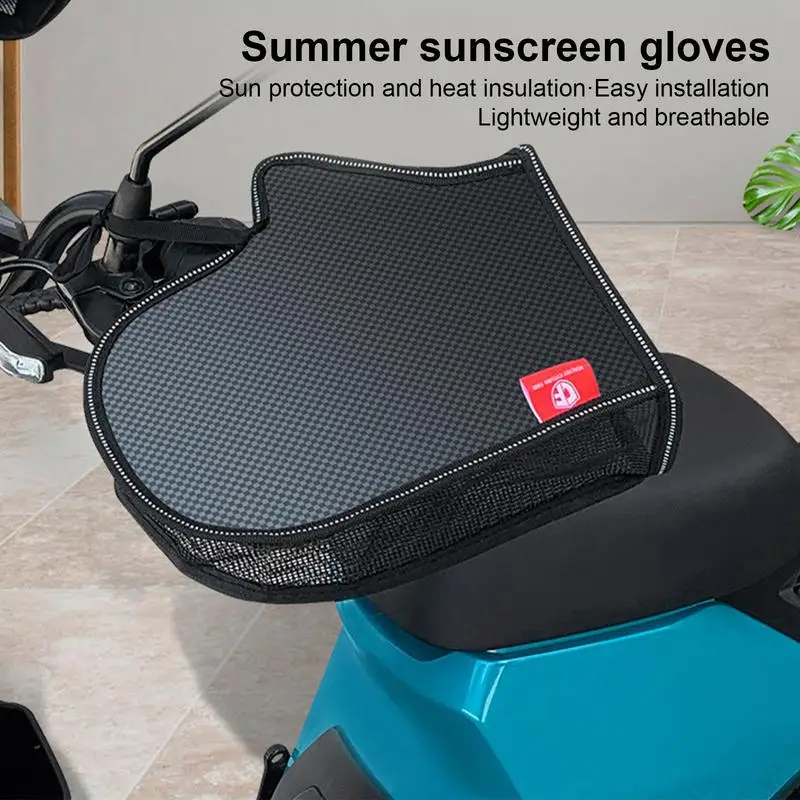 

Motorcycle Handlebar Mittens Quick Drying Reflective Handlebar Cover Ergonomic Breathable Handle Mitts Sunproof Handlebar
