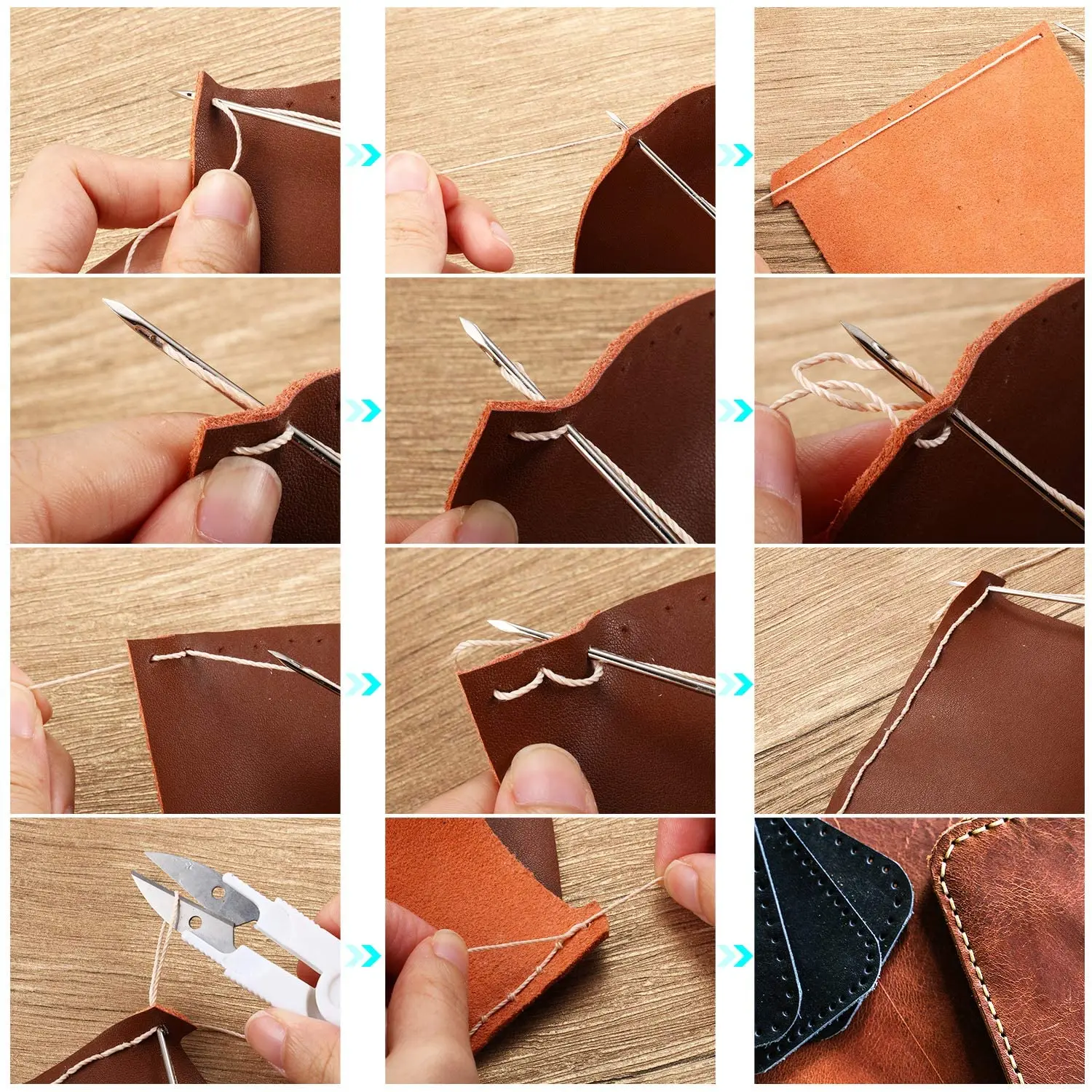 Leather sewing kit Leather Sewing Awl Thread Kit Hand Sewing Machine Speedy Lock Stitcher Thread Needles DIY Craft Shoemaker Canvas Repair Tool