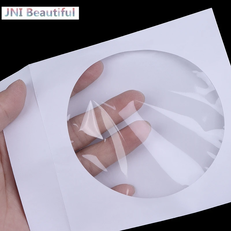10/50 szt. Białe 12.5*12.5CM dysk DVD CD papierowe rękawy koperty do przechowywania przezroczyste okienko klapka biała składana papierowa torba CD rękawy