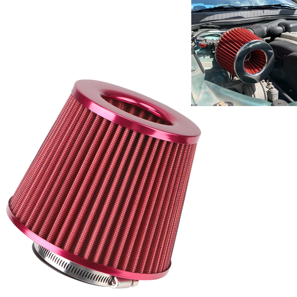 Car Air Filters Universal Car Accessories 3 Inch High Flow Sport Power Mesh Cone 76MM Cold Air Intake Filter Induction Kit air filters car filter