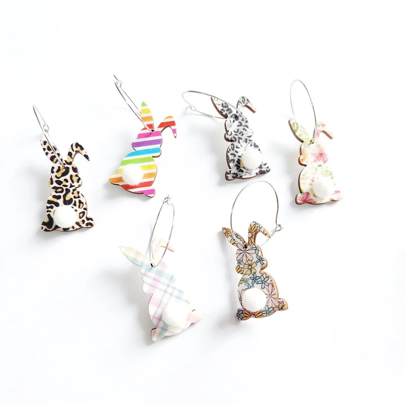 Easter Bunny Swarovski Bunny Earrings Marshmallow Leopord Floral