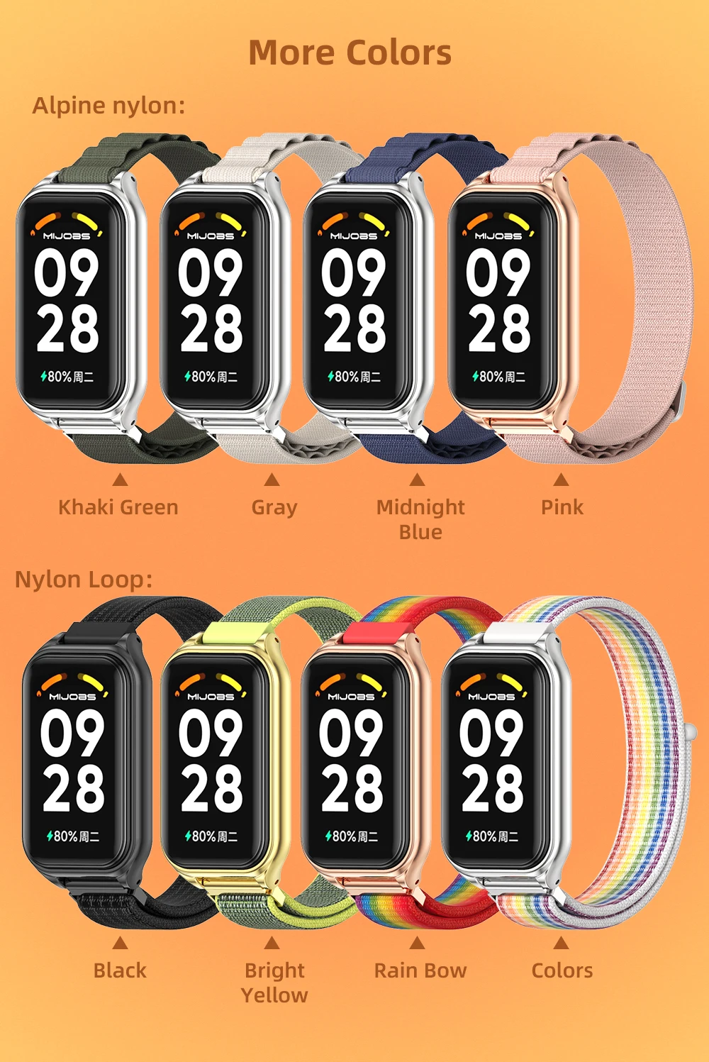 Compre Para Redmi Band 2 Ratio de Reloj Ajustable Correa Elástica Pulsera  de Nylon Smart Watch Bandante Transpirable - Verde en China